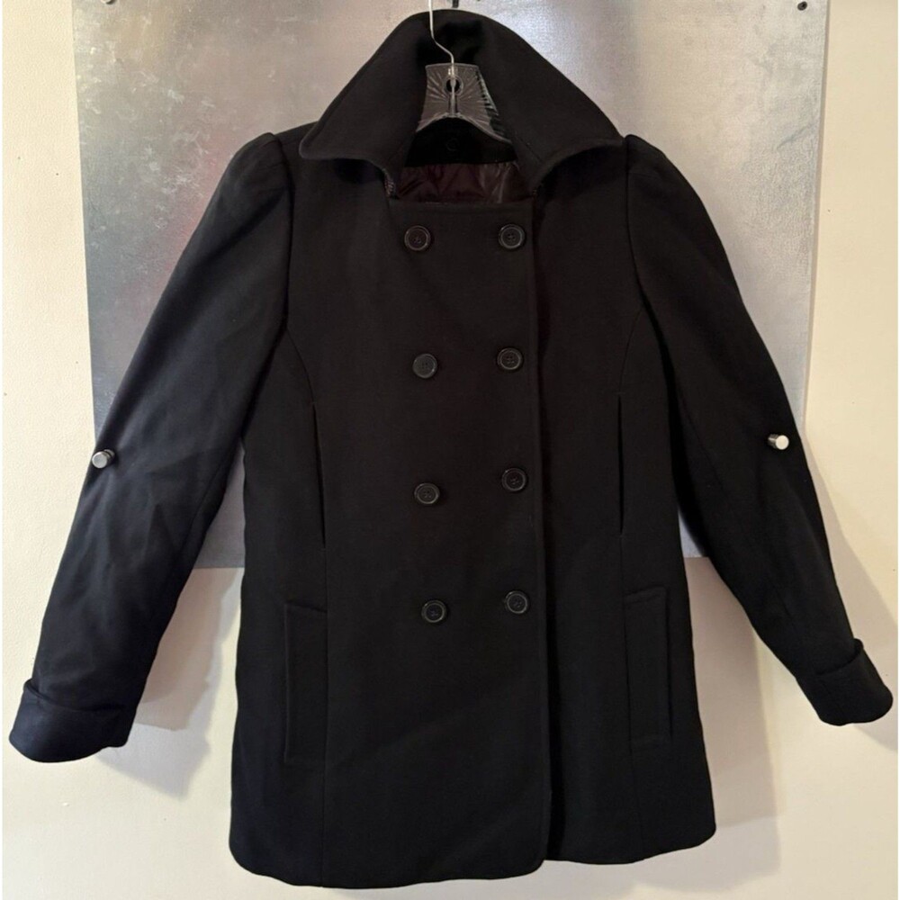 Delta Airlines Collection PEA COAT WOOL Blend Lion Uniform Group BLACK SZ 8 NEW